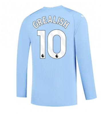 Manchester City Jack Grealish #10 Koszulka Podstawowych 2023-24 Długi Rękaw